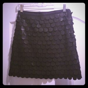 Faux Leather Scalloped Mini Skirt Sz M